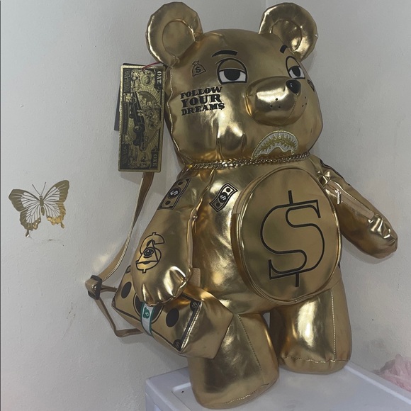 Spray ground Gold Bear limited edition Backpack - Picture 5 of 13